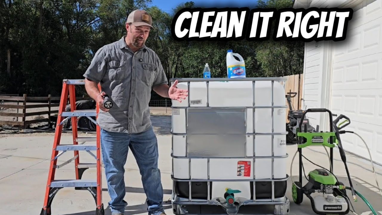 Storage container draining and cleaning demonstration