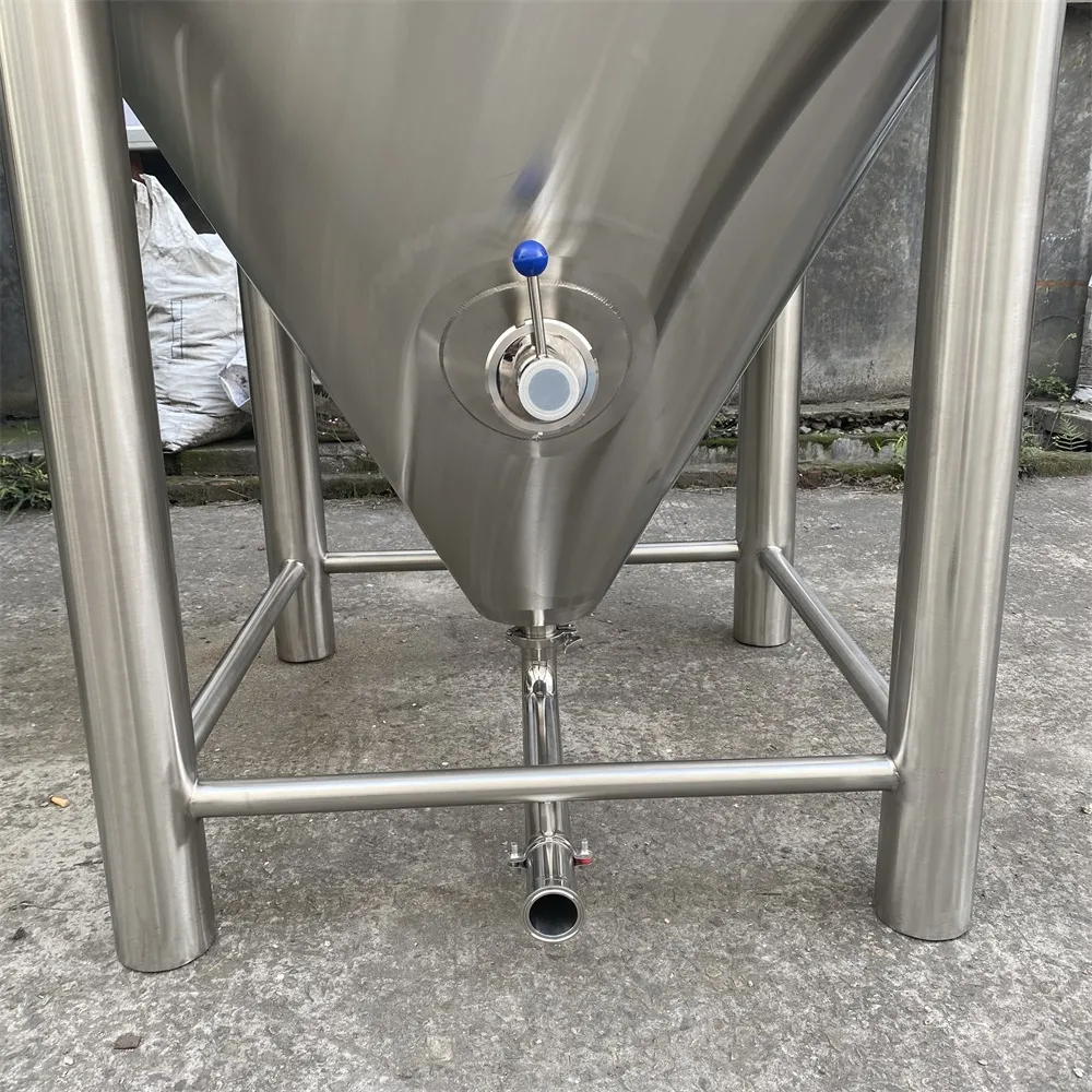 Stainless steel fermentation vessel illustrating cooling interface planning