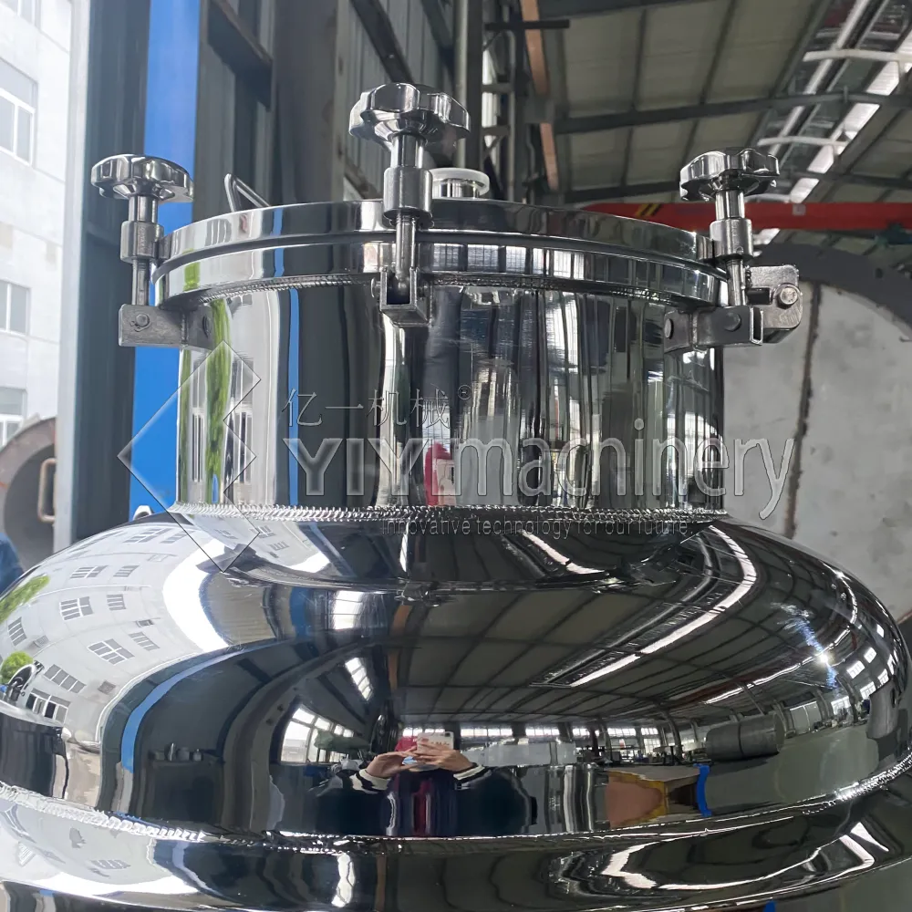 Stainless steel fermentation vessel illustrating cone, cooling, and cleaning interfaces