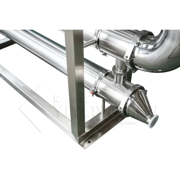 Sanitary shell and tube (multi-pass tube) heat exchanger