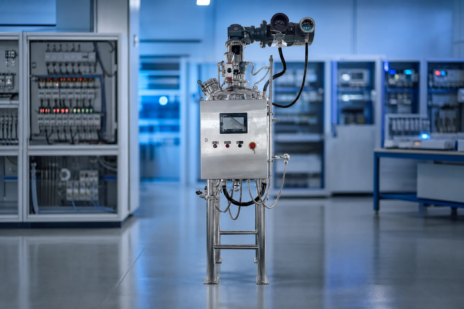Mixing tank configuration for vacuum degassing and blending duty