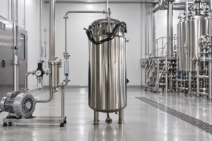 Stainless steel fermenter with sterile airflow supply train