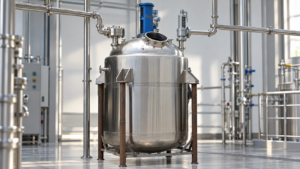 Stainless steel reactor with separate rupture disc and safety relief valve connections