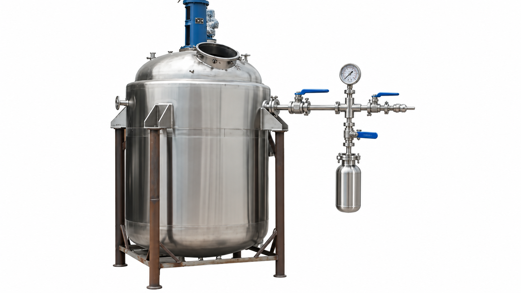 Closed sample loop connected to a stainless steel chemical reactor