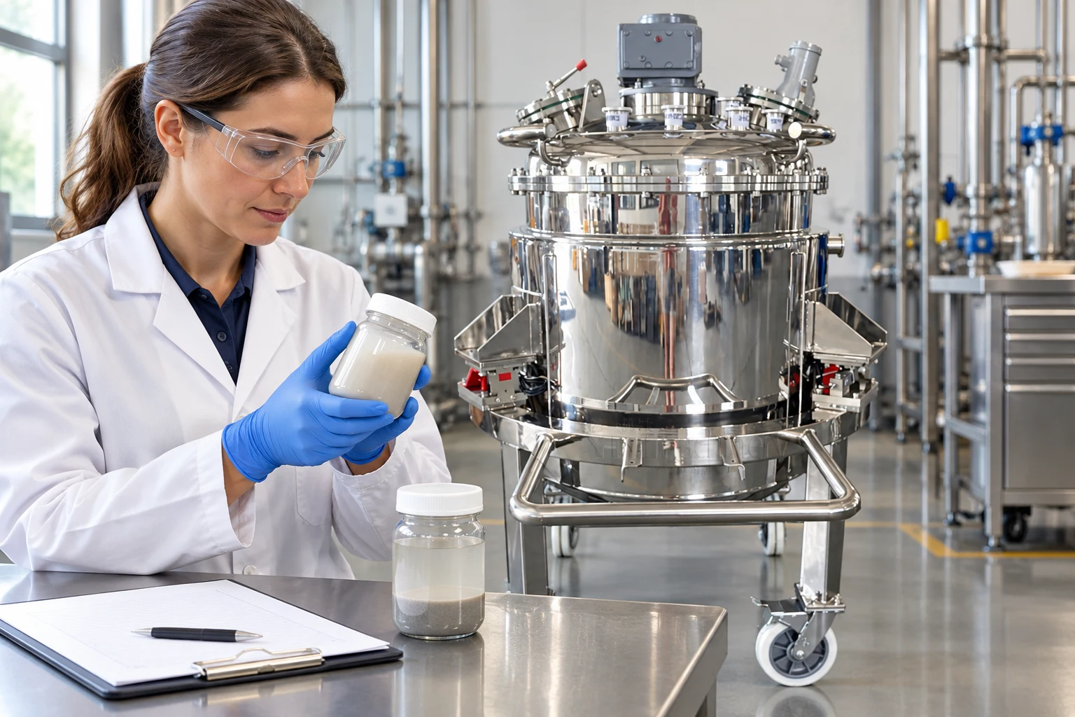 Comparing re-dispersed and settled slurry samples