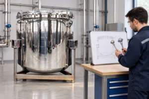 Storage vessel and a separate temperature-sensor planning bench