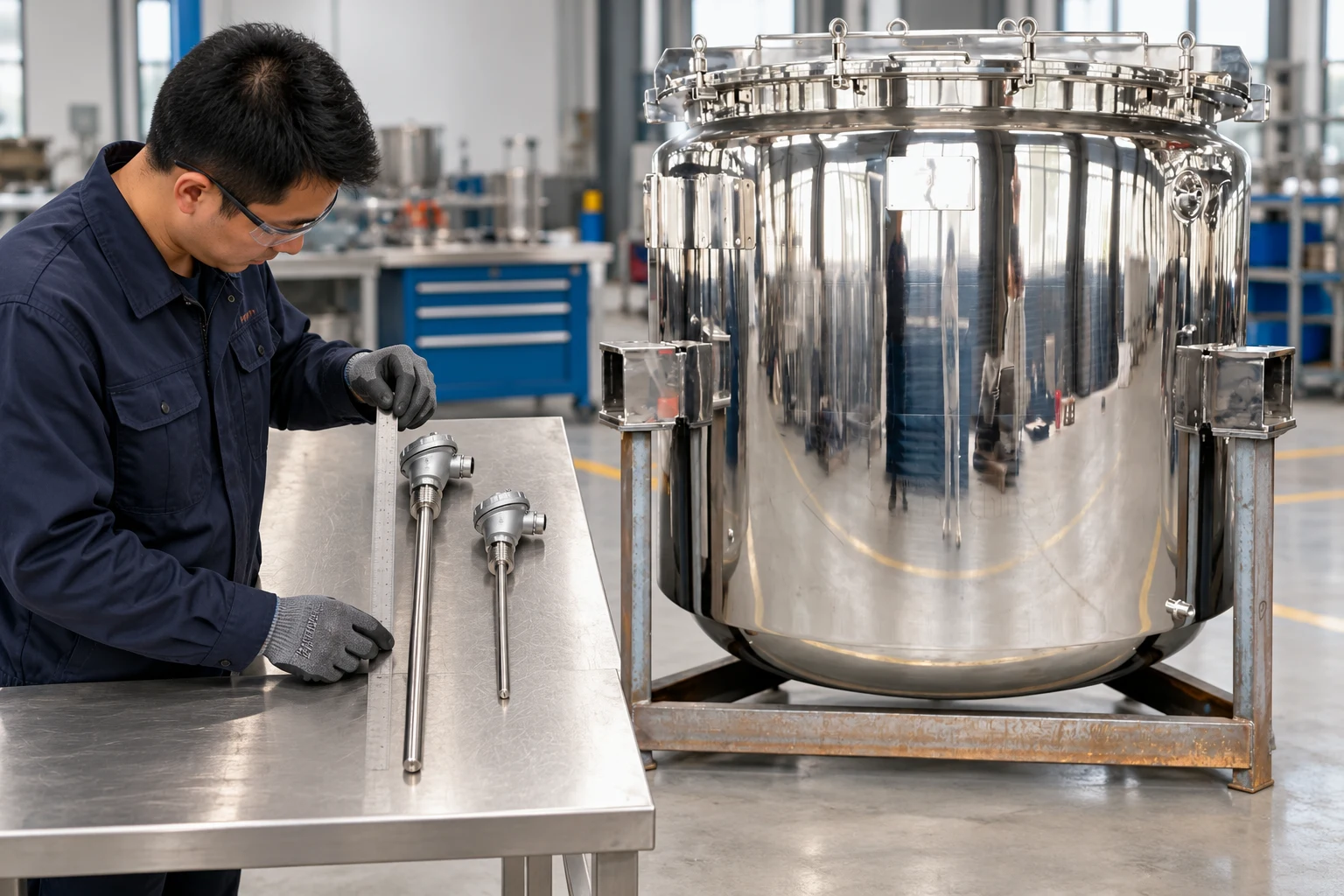 Comparing detached temperature probes beside a vessel