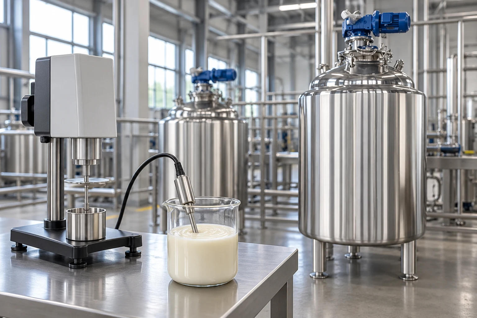 Sample-temperature measurement beside a rotational viscometer