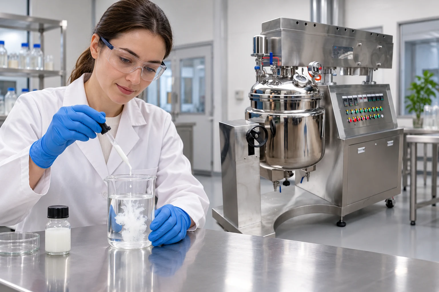 Small-scale model emulsion dilution observation