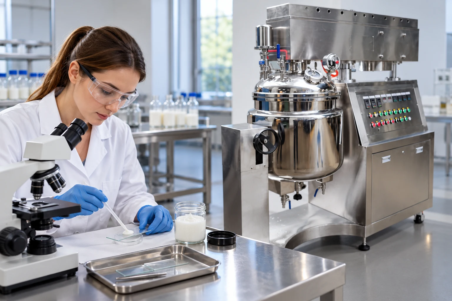 Preparing an emulsion sample for microscopy