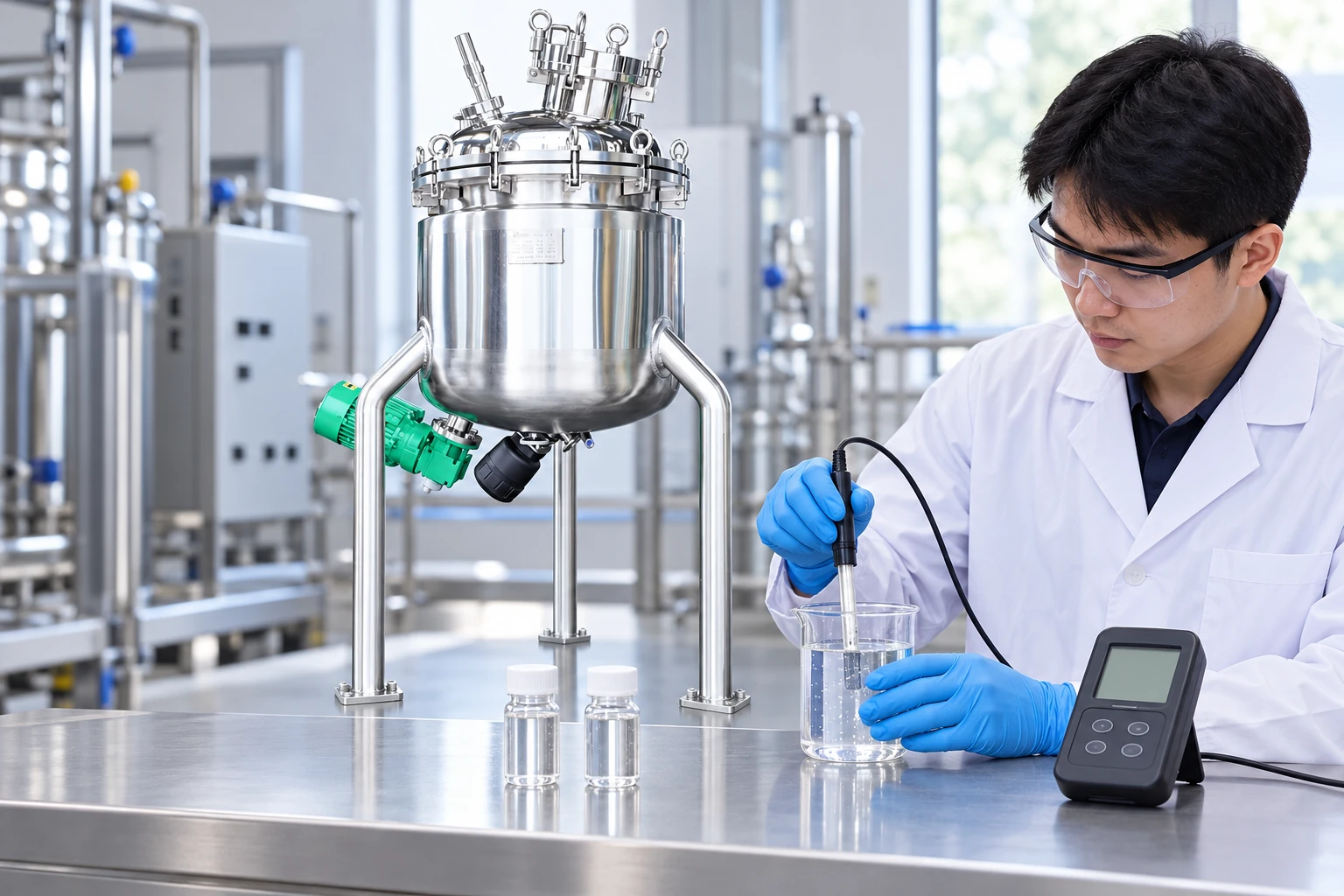 Checking a representative prepared-solution sample with a suitable illustrative meter Checking a representative prepared-solution sample with a suitable illustrative meter