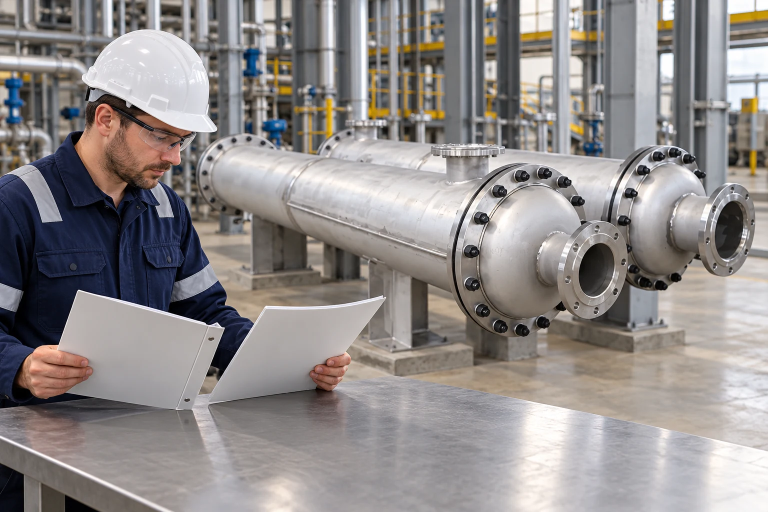 Closed shell-and-tube exchangers beside maintenance decision records