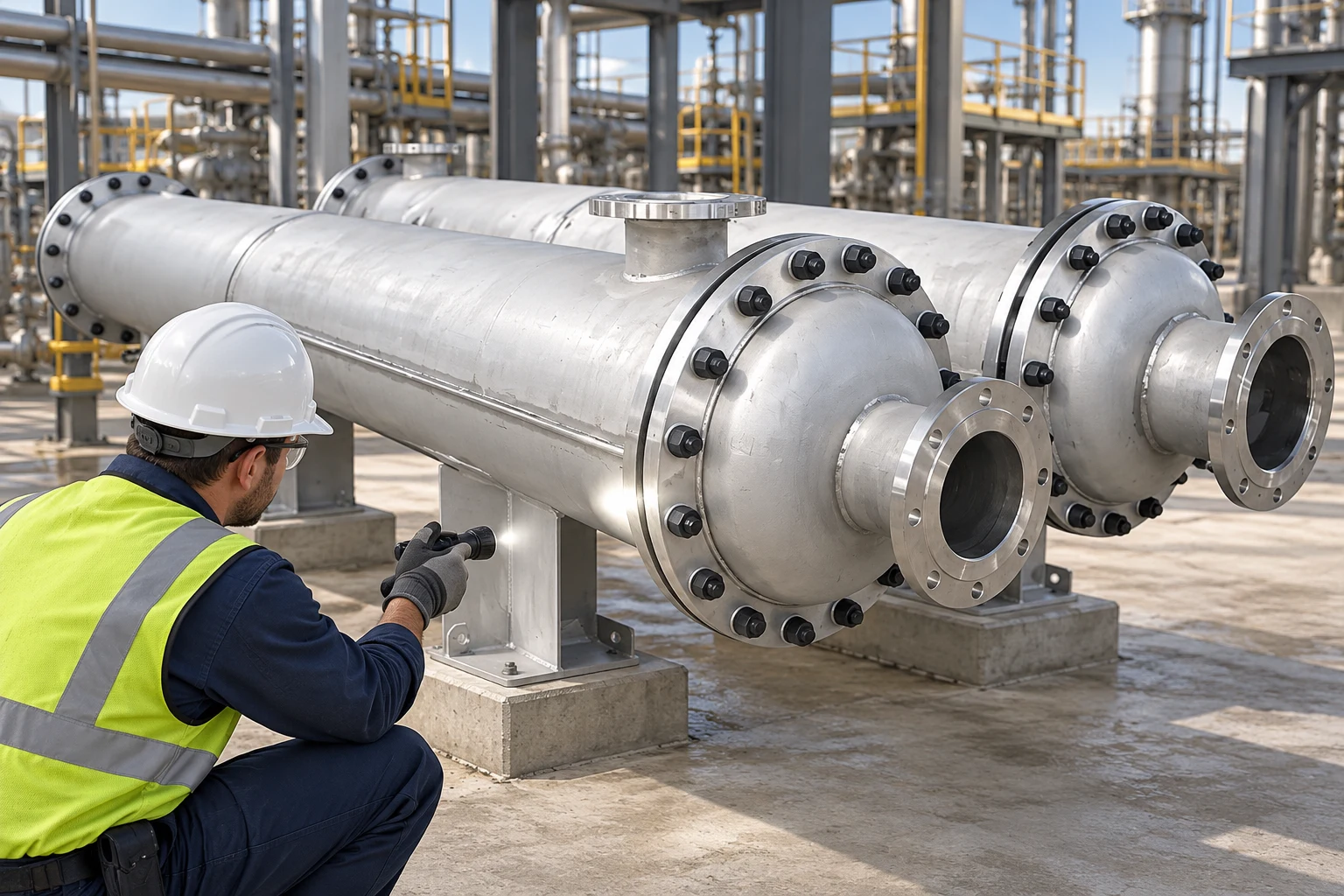 External inspection of a closed exchanger head