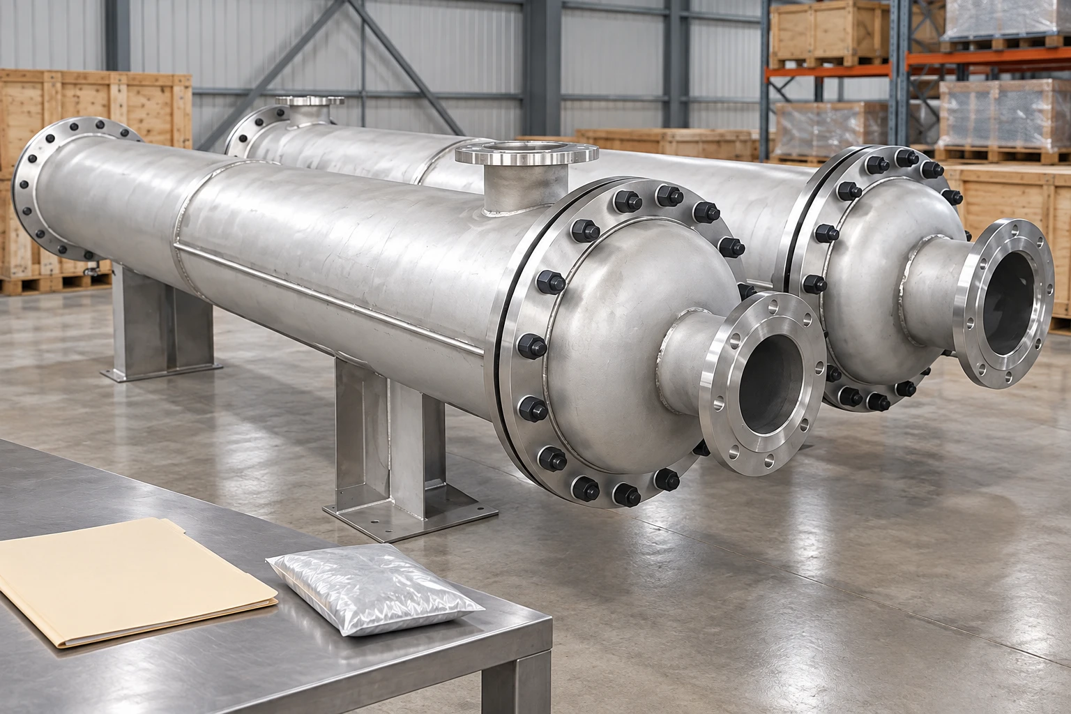 Closed shell-and-tube exchangers in sheltered storage