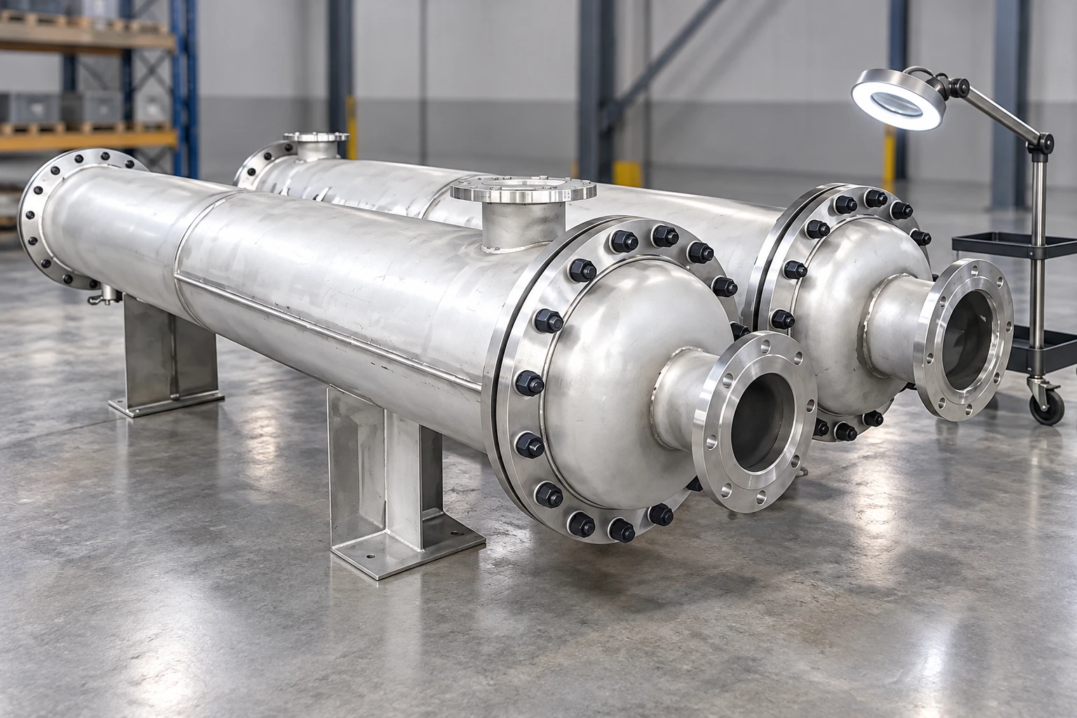 Exterior flange inspection planning beside closed reference heat exchangers