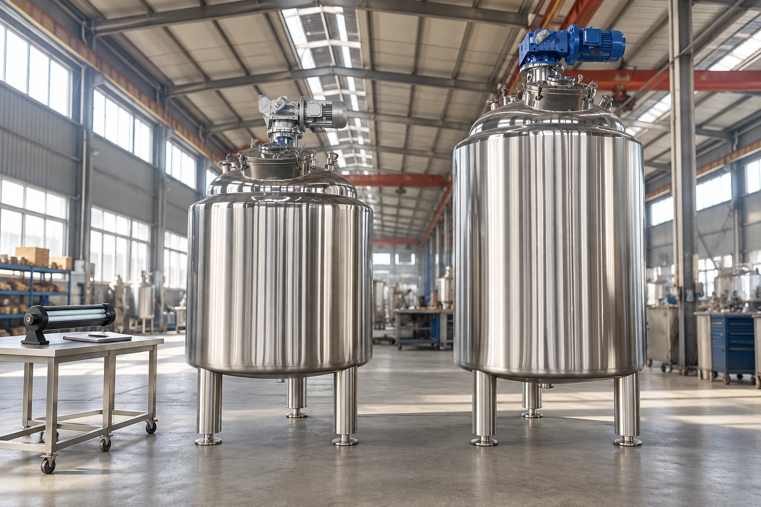 Exterior inspection access around closed reference mixing tanks