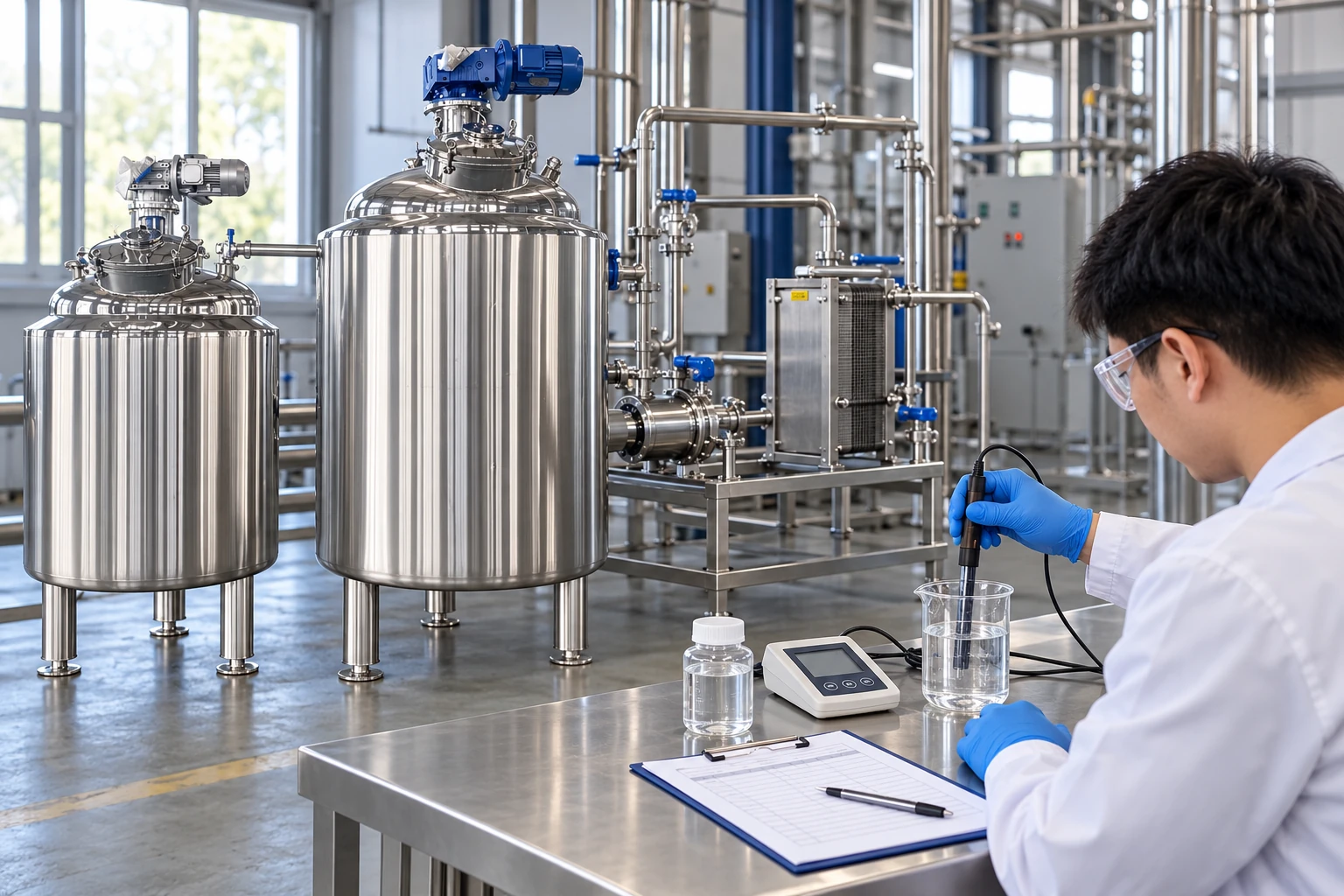 Conductivity measurement during an illustrative water-based tank tracer trial