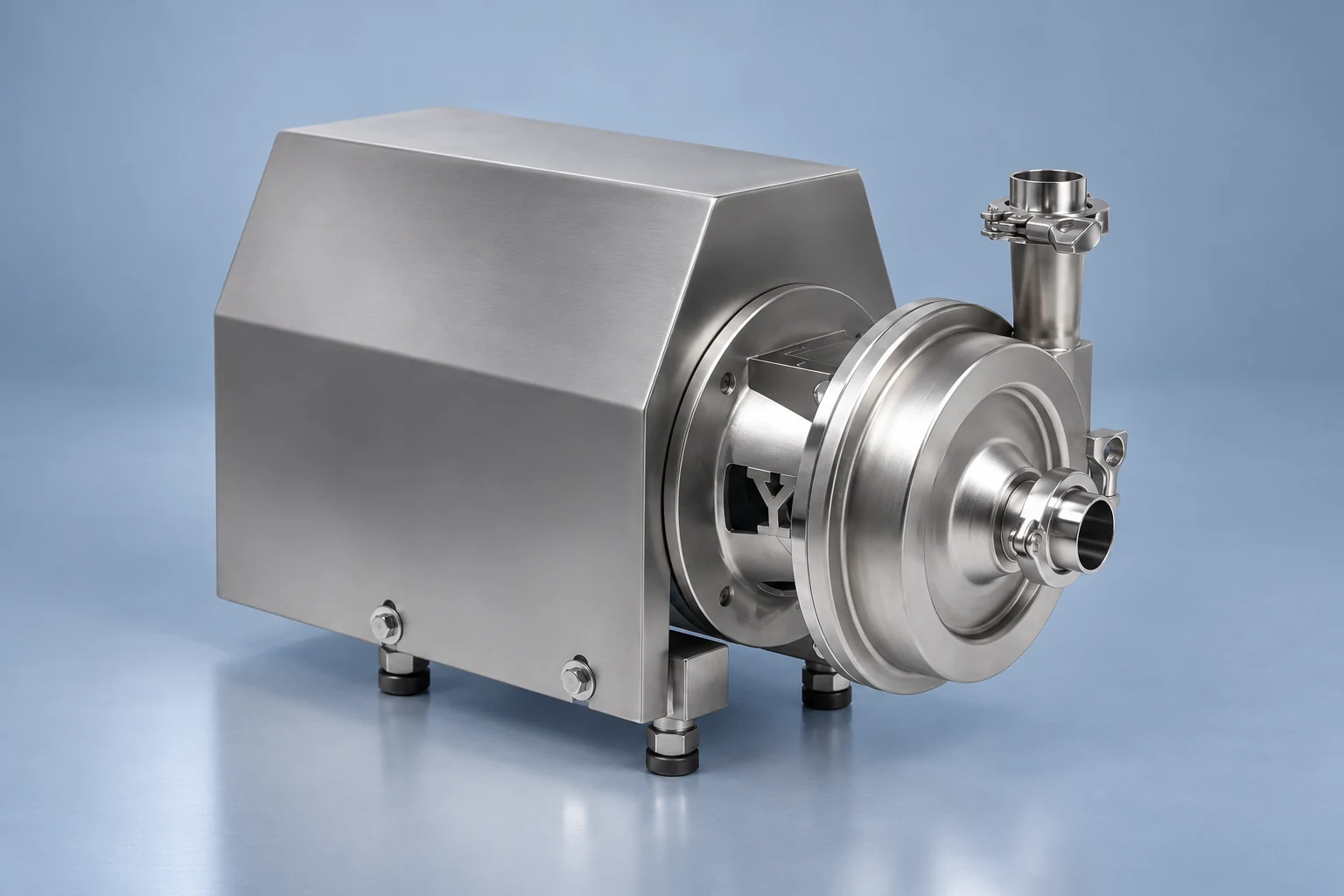 CIP return pump with circular casing and stainless motor cover